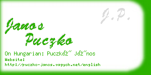 janos puczko business card